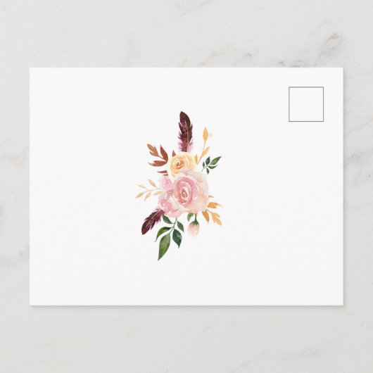 We hebben Boho Flower Box Moving Announding. Aankondigingskaart (Achterkant)