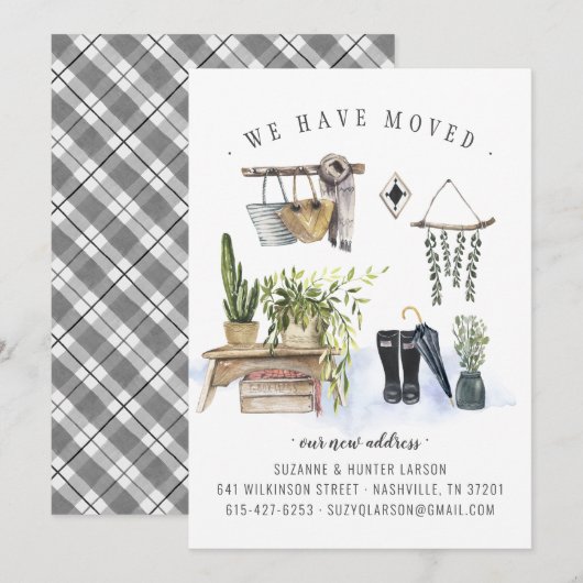 We hebben Boho Interior Verplaatsende Aankondiging (Voorkant / Achterkant)