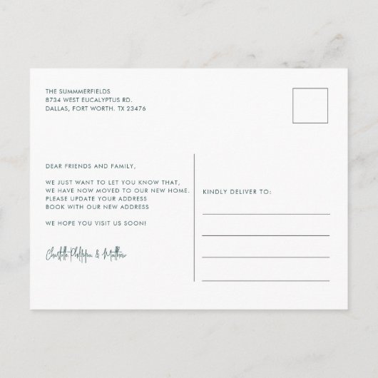 We hebben Boho Modern Moving Aankondigingskaart (Achterkant)