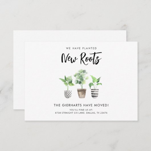 We hebben Boho New Address verhuisd Aankondiging (Voorkant / Achterkant)