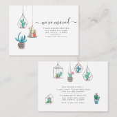 We hebben Boho Succulents adreswijziging verplaats Visitekaartje (Voorkant / Achterkant)