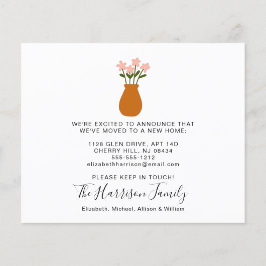 We hebben Boho Terracotta Moving Announcement verp (Achterkant)