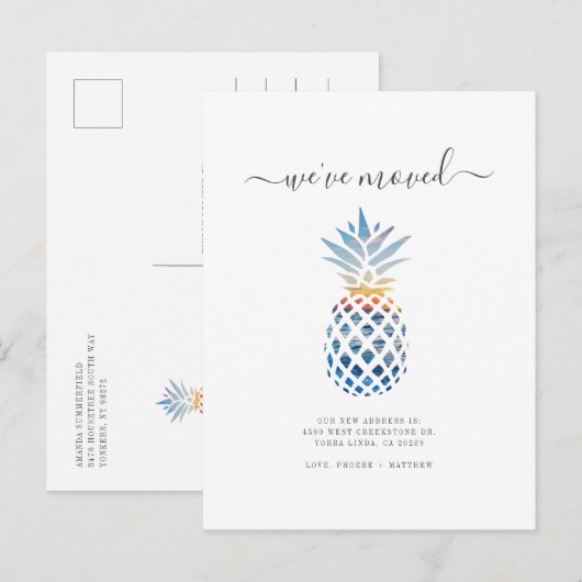 We hebben Boho Tropical Fruit Moving Waterverf ver Aankondigingskaart (Voorkant / Achterkant)