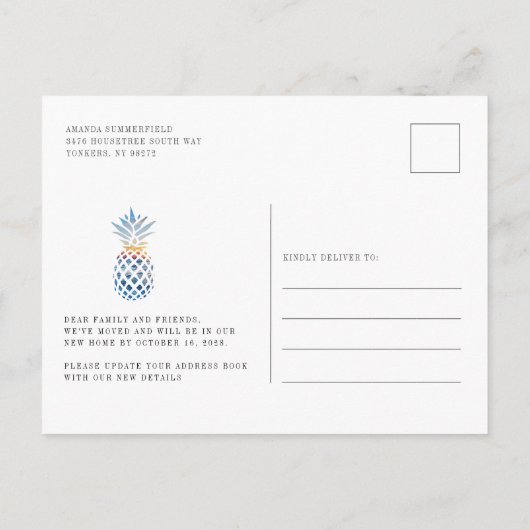 We hebben Boho Tropical Fruit Moving Waterverf ver Aankondigingskaart (Achterkant)