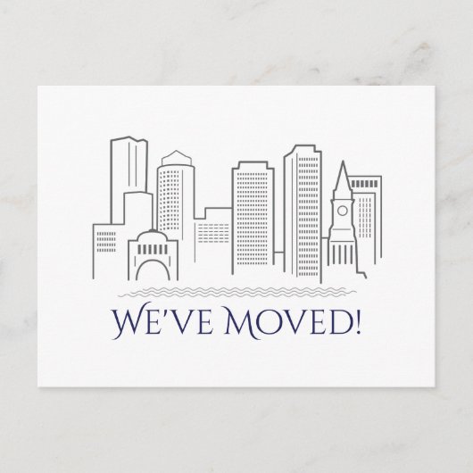 We hebben Boston City Skyline verplaatst Aankondigingskaart (Voorkant)