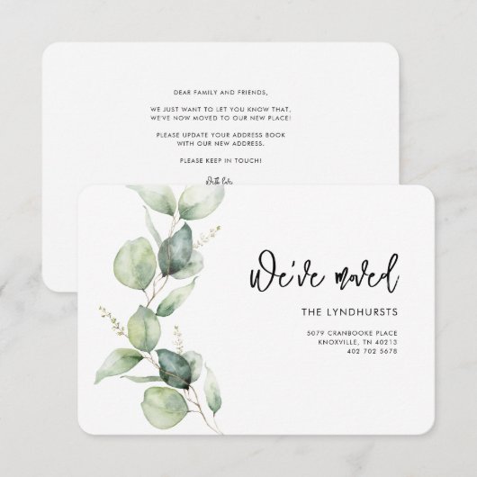 We hebben Botanische Moving Announcement verplaats (Voorkant / Achterkant)