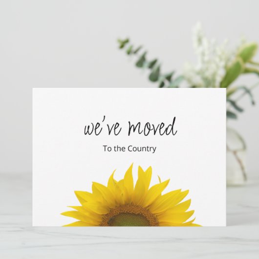 We hebben Botanische Zonnebloem verplaatst Aankondiging (Staand voorkant)