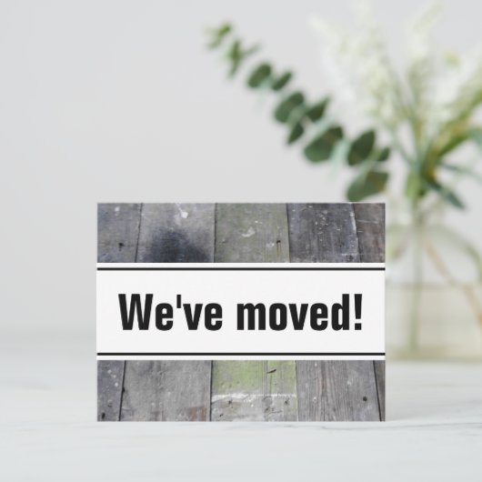 We hebben briefkaarten verplaatst | houten vloerpa (Staand voorkant)