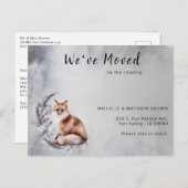 We hebben Brown Fox Grey Wreath Winter Moving  Aankondigingskaart (Voorkant / Achterkant)