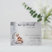 We hebben Brown Fox Grey Wreath Winter Moving  Aankondigingskaart (Staand voorkant)