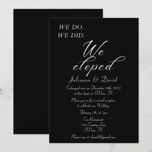 We hebben bruiloft ontdekt. kaart (Voorkant / Achterkant)