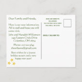 We hebben budget kerst dorp verhuisd aankondigingskaart (Achterkant)