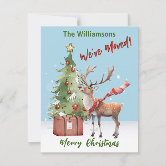 We hebben budget rendier kerstboom verplaatst aankondiging (Voorkant)