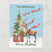 We hebben budget rendier kerstboom verplaatst aankondigingskaart (Voorkant)