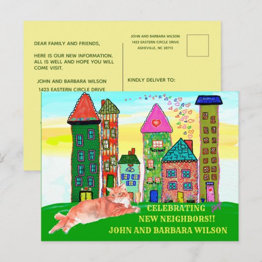 We hebben budgettair appartementenwoningen verplaa aankondigingskaart (Voorkant / Achterkant)