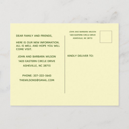 We hebben budgettair appartementenwoningen verplaa aankondigingskaart (Achterkant)