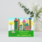 We hebben budgettair appartementenwoningen verplaa aankondigingskaart (Staand voorkant)