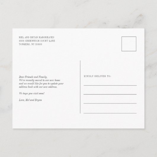 We hebben Burgundy Floral Moving Aankondigingskaart (Achterkant)