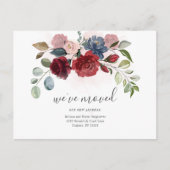 We hebben Burgundy Floral Moving Aankondigingskaart (Voorkant)