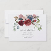 We hebben Burgundy Floral Moving Announcement verp (Voorkant)