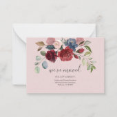We hebben Burgundy Floral Moving Announcement verp Notitiekaartje (Voorkant)