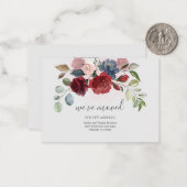 We hebben Burgundy Floral Moving Announcement verp Notitiekaartje (Voorkant / Achterkant in situ)