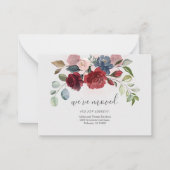 We hebben Burgundy Floral Moving Announcement verp Notitiekaartje (Voorkant)