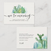 We hebben Cacti-adreswijziging Waterverf verplaats Notitiekaartje (Voorkant / Achterkant)