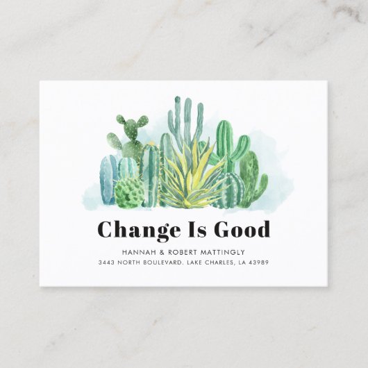 We hebben Cacti Succulents Moving Announcement ver Visitekaartje (Voorkant)