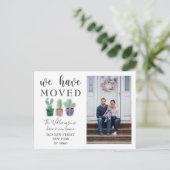 We hebben Cactus Foto Moving Announement verplaats Aankondigingskaart (Staand voorkant)