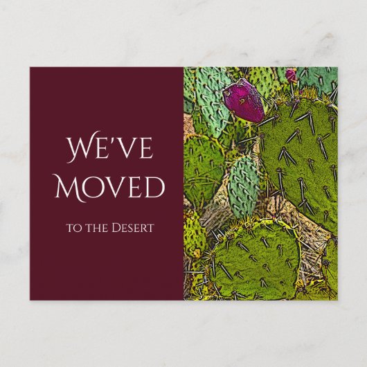 We hebben Cactus New Home Moving Red verplaatst Aankondigingskaart (Voorkant)