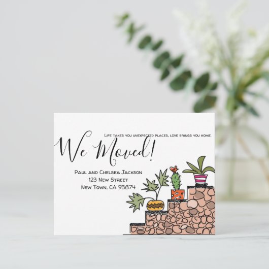 We hebben Cactus verplaatst Briefkaart (Staand voorkant)