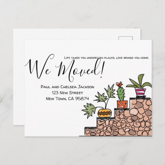 We hebben Cactus verplaatst Briefkaart (Voorkant / Achterkant)