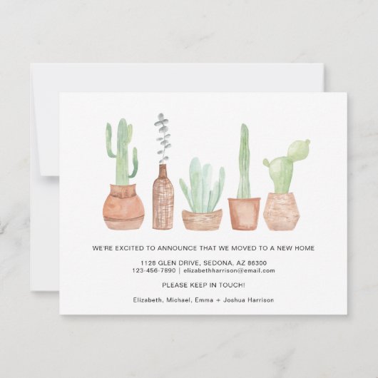 We hebben Cactus Waterverf Moving Announement verp (Achterkant)