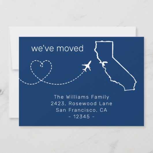We hebben California Moving Announcement Blue verp (Voorkant)