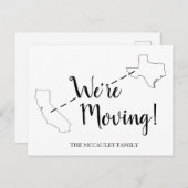 We hebben Californië Texas Moving Announcement ver Briefkaart (Voorkant / Achterkant)