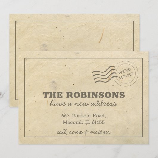 We hebben Cardboard-adreswijziging verplaatst Aankondiging (Voorkant / Achterkant)