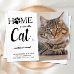 We hebben Cat Photo New Address Pet Moving Briefkaart<br><div class="desc">Thuis is waar de kat ... en de kat bewoog. Laat je beste vriend je beweging aankondigen met deze schattige en grappige douanefoto-kattenbewegende mededeling. Pas uw favoriete kattenfoto, namen en uw nieuwe adres aan. Deze mededeling over de verplaatsing van katten is een must voor alle kattenmoeders, kattenvaders en kattenliefhebbers! COPYRIGHT...</div>