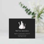 We hebben Cats Black White Moving verplaatst Aankondigingskaart (Staand voorkant)