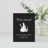 We hebben Cats Black White Moving verplaatst Aankondigingskaart (Staand voorkant)