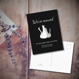 We hebben Cats Black White Moving verplaatst Aankondigingskaart
