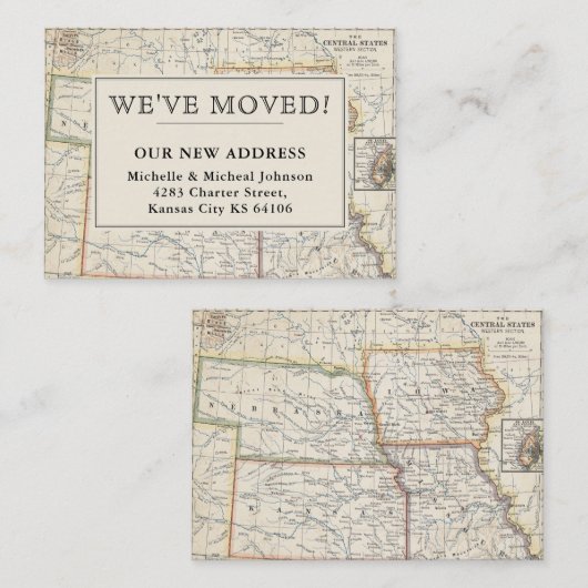 We hebben Central Midwest  Map Moving Notitiekaartje (Voorkant / Achterkant)