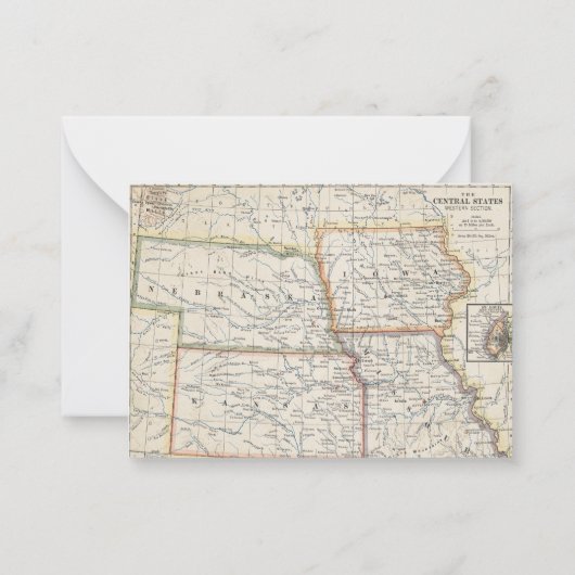 We hebben Central Midwest Map Moving Notitiekaartje (Achterkant)