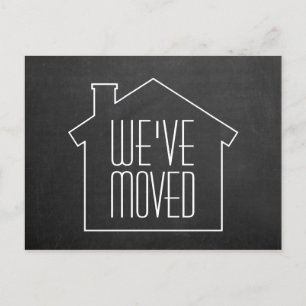 We hebben Chalkboard Black en White New Address ve Aankondigingskaart