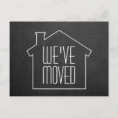 We hebben Chalkboard Black en White New Address ve Aankondigingskaart (Voorkant)
