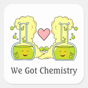We hebben chemie vierkante sticker