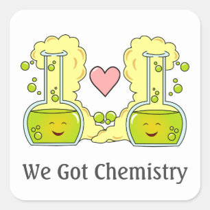 We hebben chemie vierkante sticker
