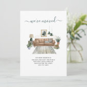 We hebben Chic Living Room Bewegd Aankondiging (Staand voorkant)