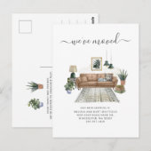 We hebben Chic Living Room Moving Announcement ver Briefkaart (Voorkant / Achterkant)
