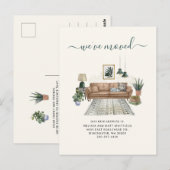 We hebben Chic Living Room Moving Announcement ver Briefkaart (Voorkant / Achterkant)